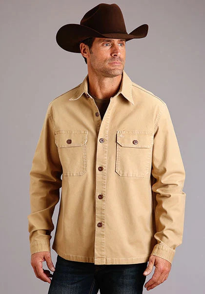 Chaqueta de Lona Elástica Stetson (Color Tan) - Para Hombre