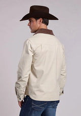Chaqueta camisera de sarga forrada Stetson (marrón claro) - Hombre