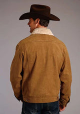Chaqueta de ante para hombre Stetson Novelty Solid Vintage (Marrón claro)