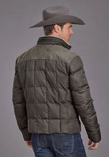 Chaqueta de nylon Stetson Novelty acolchada sólida (gris) - Hombre