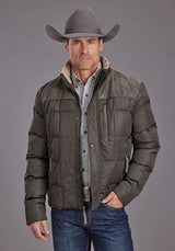 Chaqueta de nylon Stetson Novelty acolchada sólida (gris) - Hombre