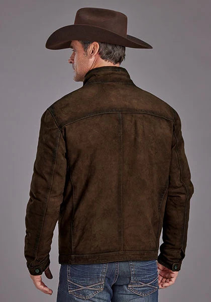 Chaqueta de cuero para hombre Stetson Novelty Solid Smoother Brunt (marrón)