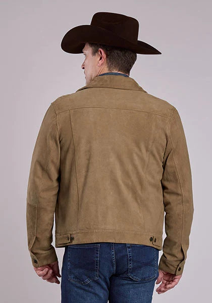 Chaqueta de ante para hombre Stetson Novelty de un solo color "Denim" (camel)