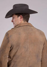 Stetson Novelty Solid Fleece Lined (Brown) - Men's Suede Jacket
