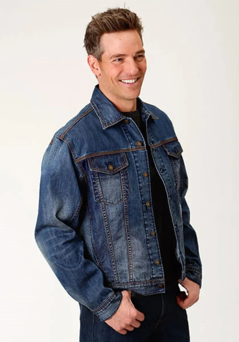 Chaqueta vaquera Stetson con logo (azul) - Chaqueta vaquera para hombre