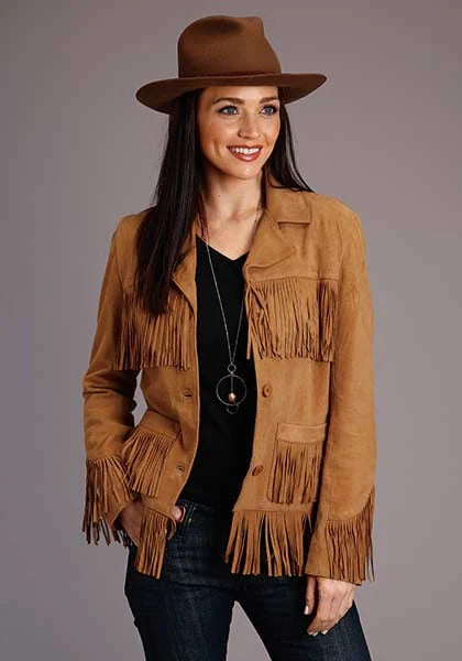 Chaqueta de ante Stetson con flecos y botones (color tostado) - para mujer