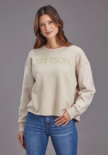 Sudadera con capucha Stetson Yellow Logo (Beige) para mujer