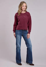 Sudadera con capucha para mujer - Logotipo Stetson Granate (Rojo)