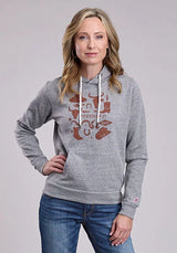 Sudadera con capucha Stetson Western Print (gris) - Mujer