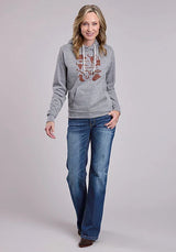 Sudadera con capucha Stetson Western Print (gris) - Mujer