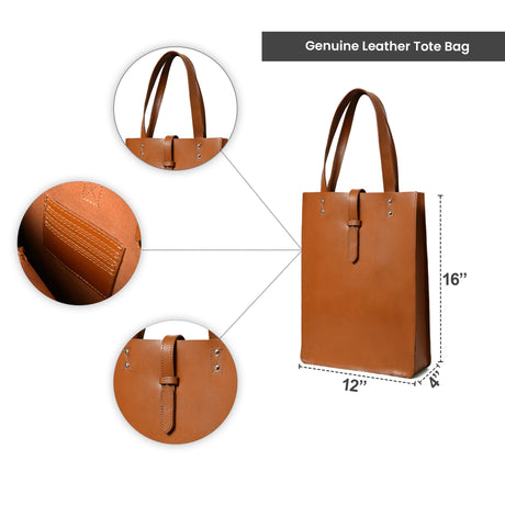 Bolso de mano de piel "Elegancia Castaña"