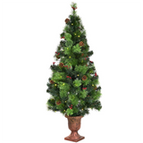 Árbol de Navidad LED con bayas rojas y piñas