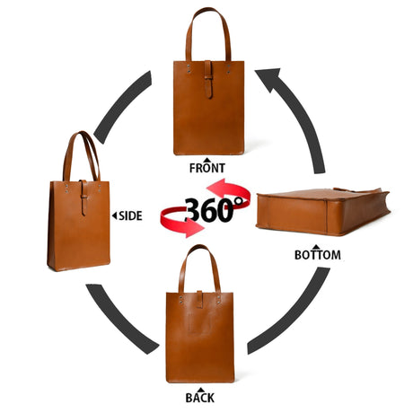 Bolso de mano de piel "Elegancia Castaña"