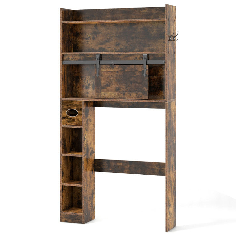 Juego de baño moderno de 5 piezas: mueble sobre inodoro + bidé inteligente + lavabo ovalado + mueble de suelo + secadora de ropa