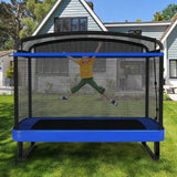 Trampolín Infantil de 6 pies con Columpio y Barra Horizontal, Pequeño Trampolín Rectangular