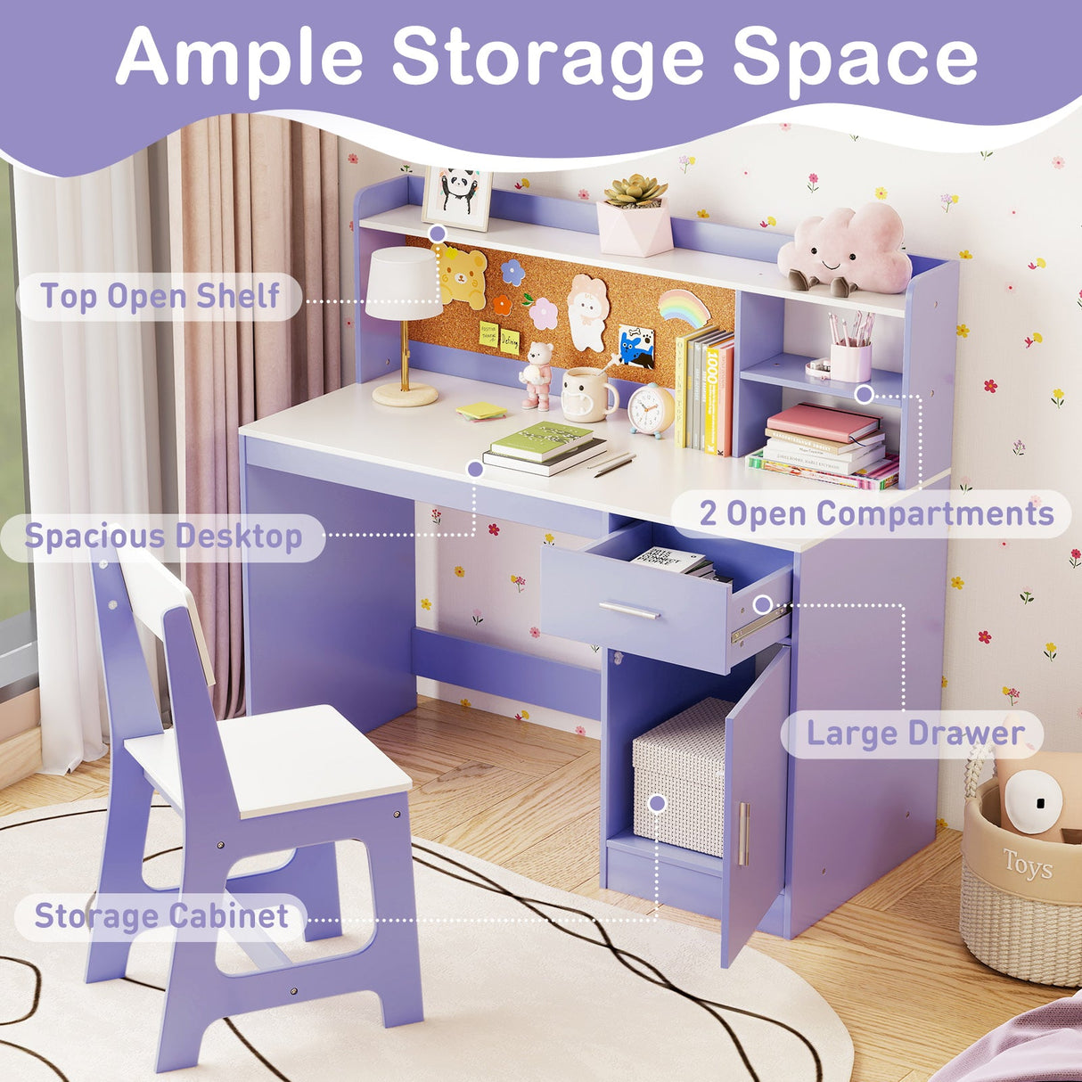 Juego de escritorio y silla de estudio para niños Mesa y silla para estudiantes