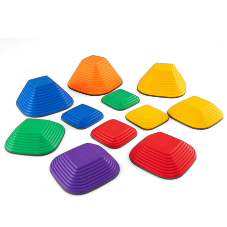 11 piezas de adoquines cuadrados apilables para niños, de interior y exterior, multicolor