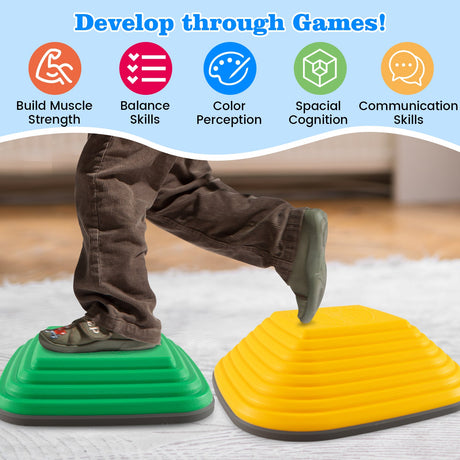 11 piezas de adoquines cuadrados apilables para niños, de interior y exterior, multicolor