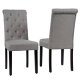 Juego de 2 sillas de comedor tapizadas con almohadillas antideslizantes ajustables