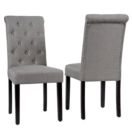 Juego de 2 sillas de comedor tapizadas con almohadillas antideslizantes ajustables