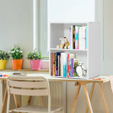Mueble Expositor Multifuncional de 2 Capas con Gran Capacidad de Almacenamiento - Blanco