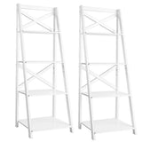 Juego de 2 estanterías de madera de 4 niveles