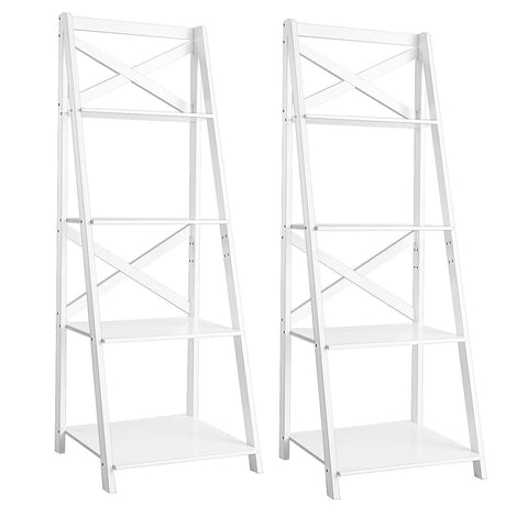 Juego de 2 estanterías de madera de 4 niveles