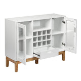 Mueble de almacenamiento de vino de madera Aparador Consola Buffet Servidor - Blanco