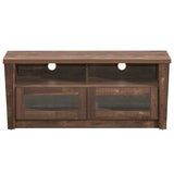 Wooden TV Stand with 2 Open Shelves and 2 Door Cabinets