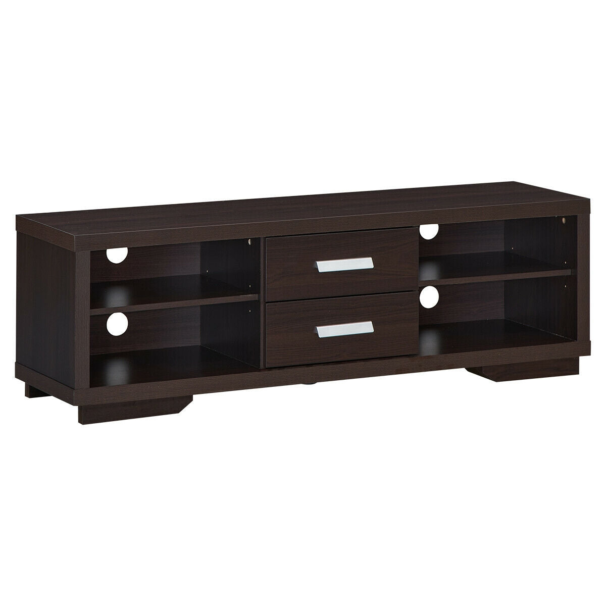 Mueble de TV Moderno Centro de Entretenimiento con 2 Cajones y 4 Estantes Abiertos