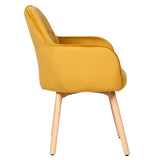 Juego de 2 sillones decorativos de ocio de respaldo medio - Amarillo