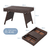 Mesa auxiliar de café plegable de ratán PE Muebles de patio y jardín
