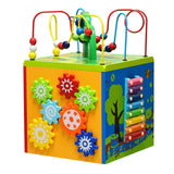 Cubo de actividades de madera 5 en 1
