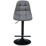 2 Pieces Adjustable Bar Stools Swivel Counter Height Linen Chairs-Brown