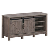 Mueble para TV de 55 pulgadas con puertas corredizas estilo granero y estantes ajustables