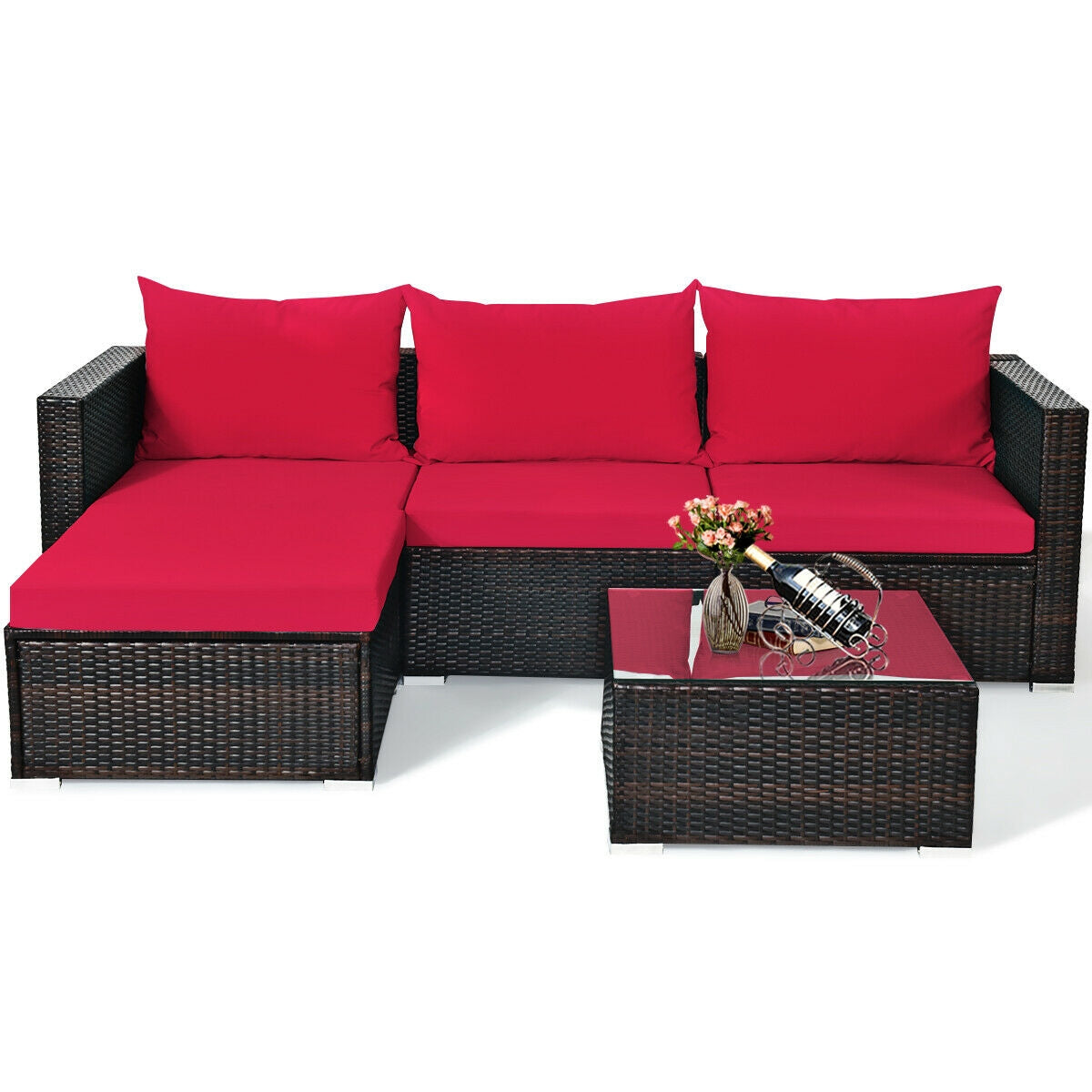 Juego de muebles de ratán para patio de 5 piezas