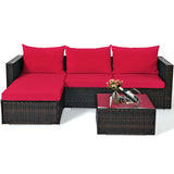 Juego de muebles de ratán para patio de 5 piezas
