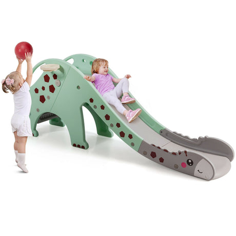 Set de juegos de escalada 3 en 1 para niños con tobogán y canasta de baloncesto