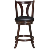 Juego de 2 taburetes giratorios de bar de 24 pulgadas de altura de mostrador, sillas de cocina y comedor con asiento de cuero acolchado