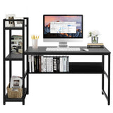 59-Inch Computer Desk Home Office Workstation 4-Tier Storage Shelves