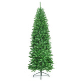 6 Feet PVC Hinged Pre-lit Artificial Fir Pencil Christmas Tree with 150 Lights
