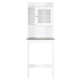 Armario blanco para baño ahorrador de espacio, sobre inodoro