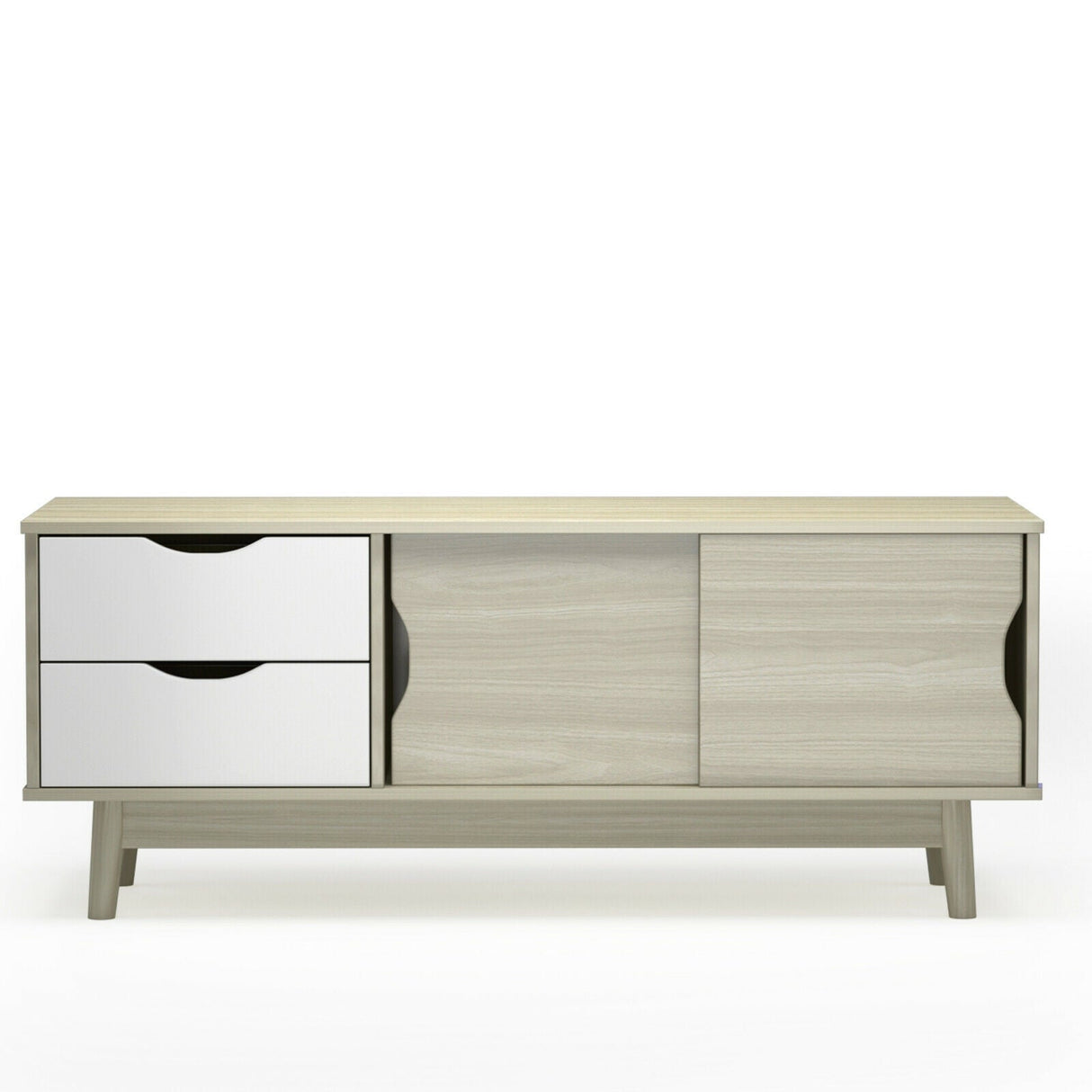 Mueble de TV para televisores de hasta 60 pulgadas, mesa consola multimedia con almacenamiento con puertas