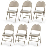 Juego de 6 sillas plegables de metal tapizadas en tela