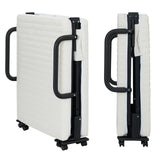 Adjustable Folding Guest Bed Frame with Mattress and Wheels