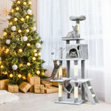 Árbol para gatos de 66 pulgadas, condominio, centro de actividades multinivel para gatitos - Gris