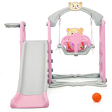 Juego de tobogán 3 en 1 para niños pequeños con trepador y columpio
