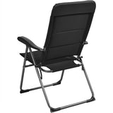 Juego de 4 sillas plegables para patio con respaldo ajustable - Negro