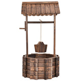 Cubo/Maceta decorativa de madera para jardín con pozo de los deseos