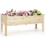 Huerto elevado de madera para verduras, flores y hierbas